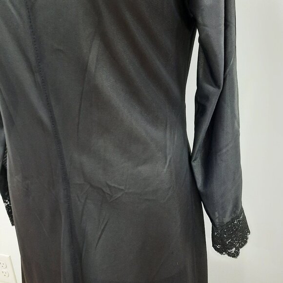 Vtg 60s long sleeve floor length negligee - Picture 6 of 7